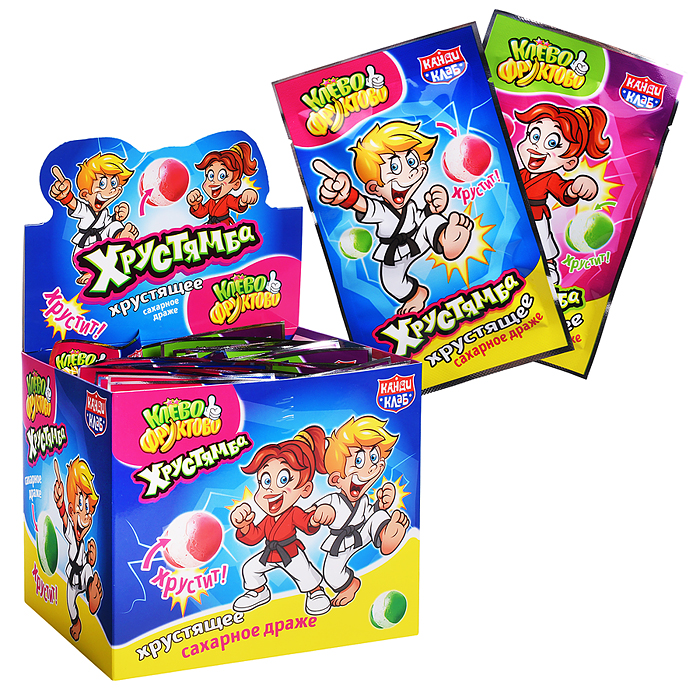 Хрустящее сахарное драже "Хрустямба. Клёво-Фруктово" 10г*30шт