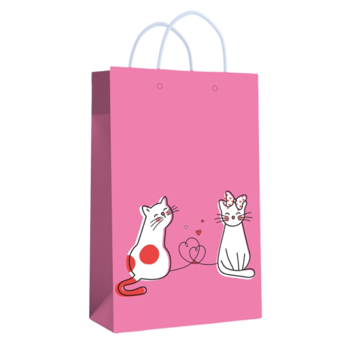 Пакет ламинированный "Два кота" 11х18*5 см, 157гр/м2