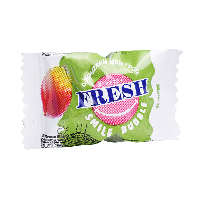 Резинка жевательная дражированная "FRESH SMILE Bubble" ассорти с жидкими центром 100шт