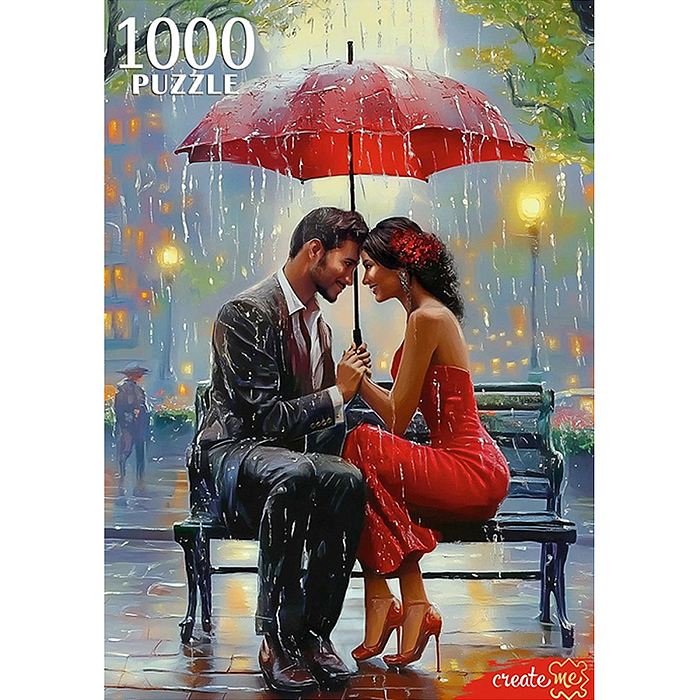 Пазлы 1000 "Пара под дождем"
