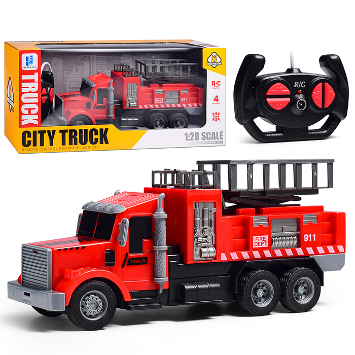 Машина 998-85Y "Пожарная фура" р/у, 27 MHz, в коробке