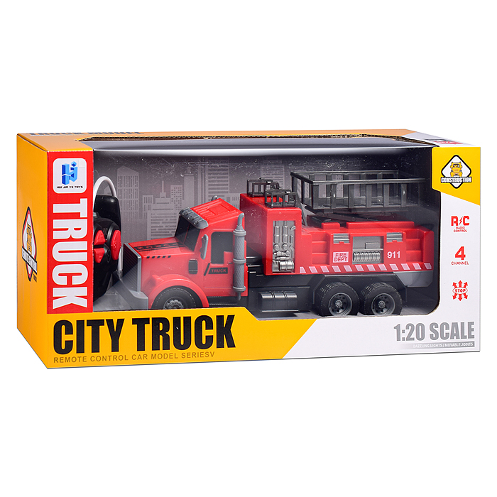 Машина 998-85Y "Пожарная фура" р/у, 27 MHz, в коробке