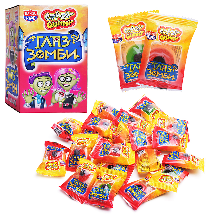 Мармелад "CRAZY GUMMY. Глаз зомби" 10гр*75шт