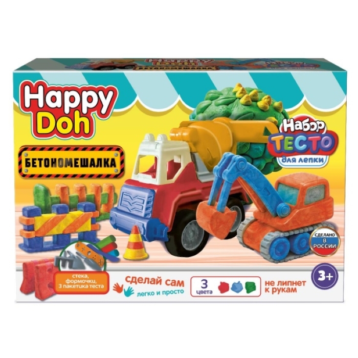 Набор для лепки с формочками "Бетономешалка" 24 см 
