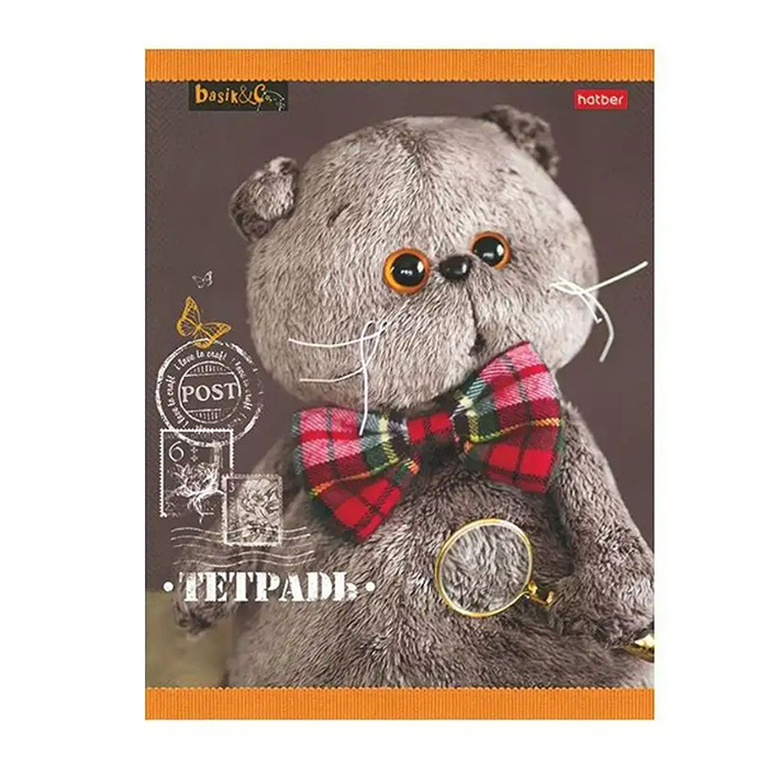 Тетрадь 18л. клетка "Кот Басик"А5 на скобе