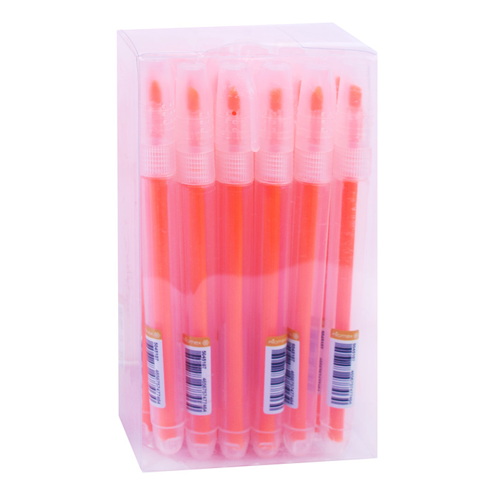 Маркер-выделитель "Attomex" круглый корпус с клипом, скошенный наконечник, ширина линии 1-4 мм, оран