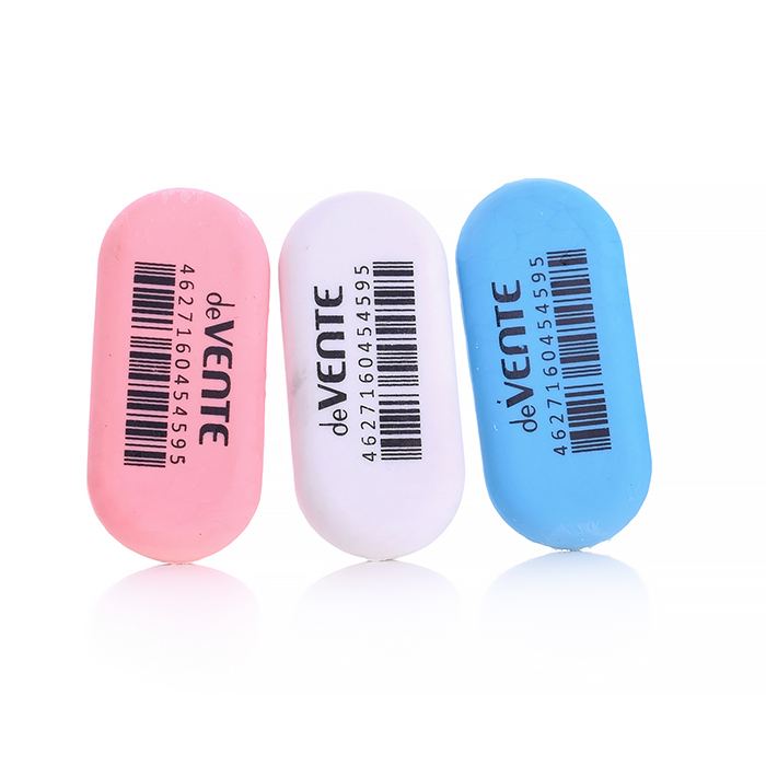 Ластик "Ellipse" синтетический каучук, овальный цветной, 45x19x10 мм, dust-free, в индивиду