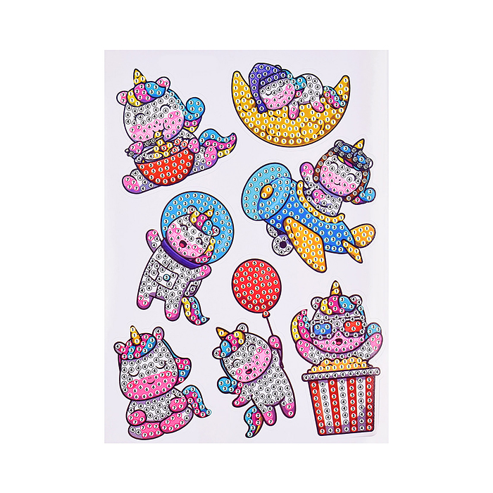 Мозаика алмазная A5503-10 "Такие разные единорожки" в коробке