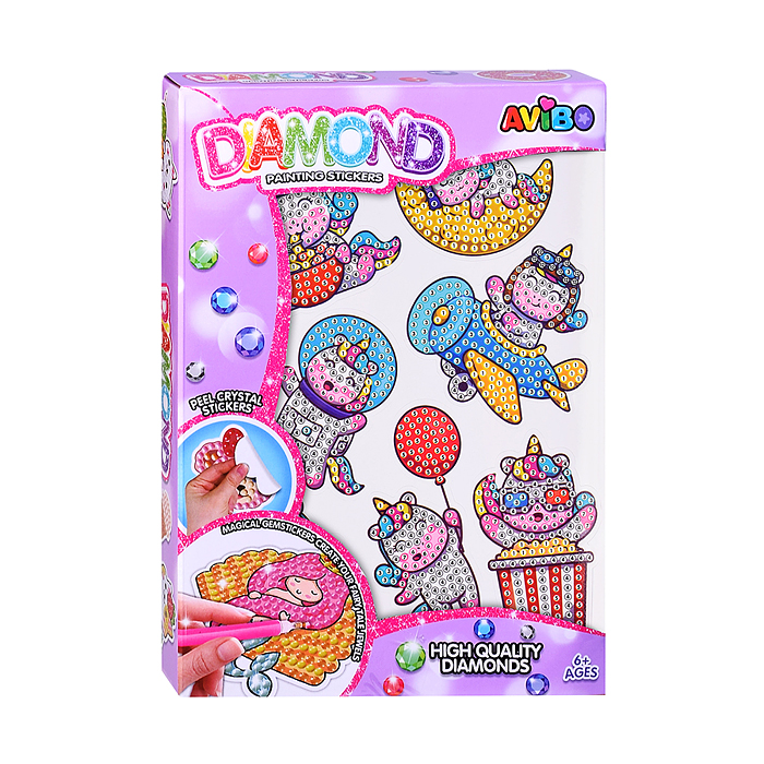 Мозаика алмазная A5503-10 "Такие разные единорожки" в коробке