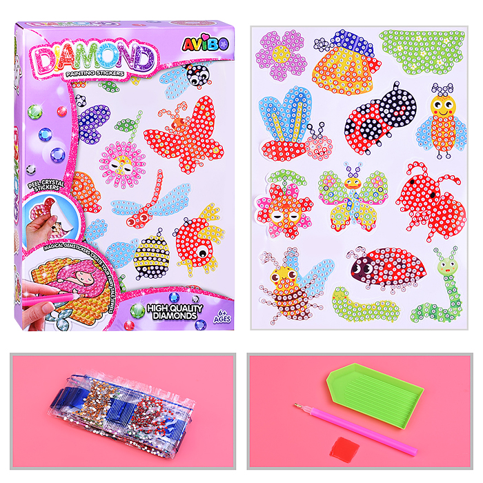 Мозаика алмазная A5503-24 "Насекомые" в коробке