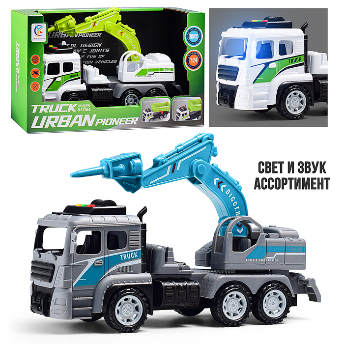 Машина 6630-E "СтройЛидер" (свет, звук) в коробке