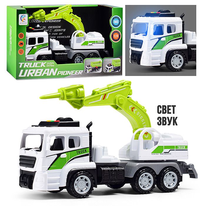 Машина 6630-E "СтройЛидер" (свет, звук) в коробке