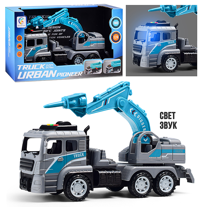 Машина 6630-E "СтройЛидер" (свет, звук) в коробке