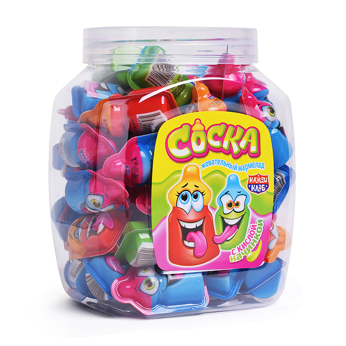 Жевательный мармелад с кислой начинкой "Соска" 10гр*50шт