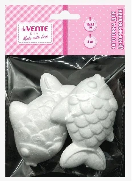 Заготовка для декорирования "Diy Рыбки" из пенополистирола, 100x39 мм, 2 шт