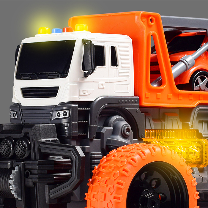 Машина JS114S "МегаСити" 1:16 (свет, звук) в коробке (цвет оранжевый)