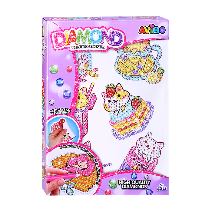 Мозаика алмазная A5503-4 "Веселая киска" в коробке