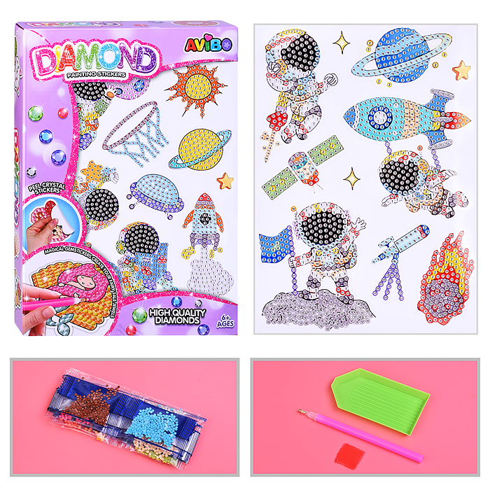 Мозаика алмазная A5503-5 "Космические приключения" в коробке