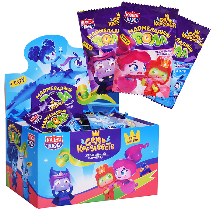 Жевательный мармелад с татуировкой "Мармеладный Ролл" ассорти (Семь Королевств) 12гр*36шт