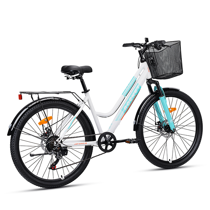 Велосипед 26" Rocket lady Steel 26, цвет белый/бирюзовый, размер 17"