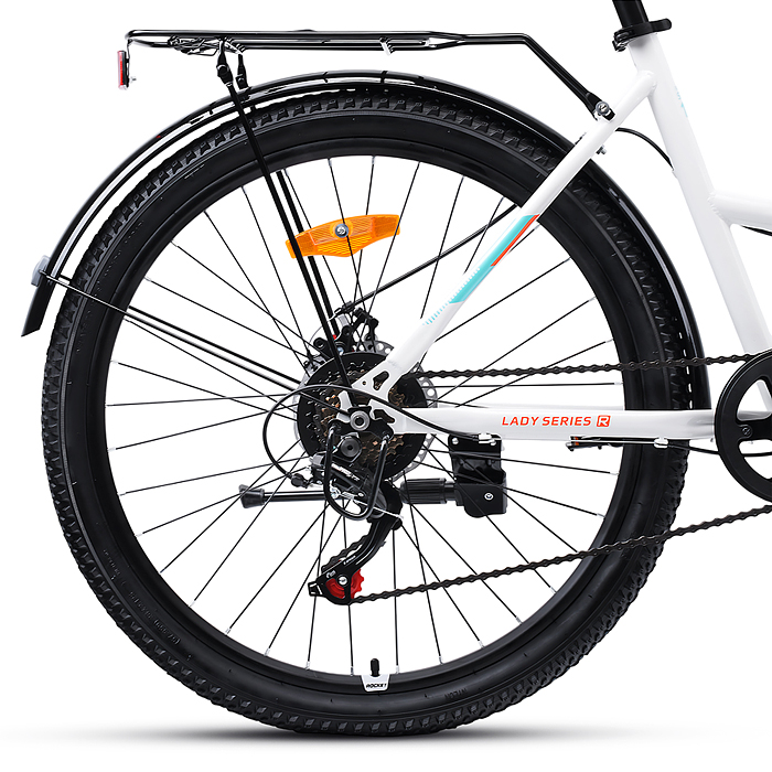 Велосипед 26" Rocket lady Steel 26, цвет белый/бирюзовый, размер 17"