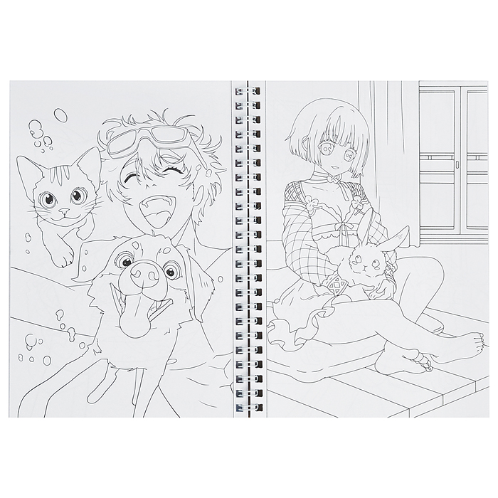 Раскраска антистресс на гребне А5. Аниме питомцы