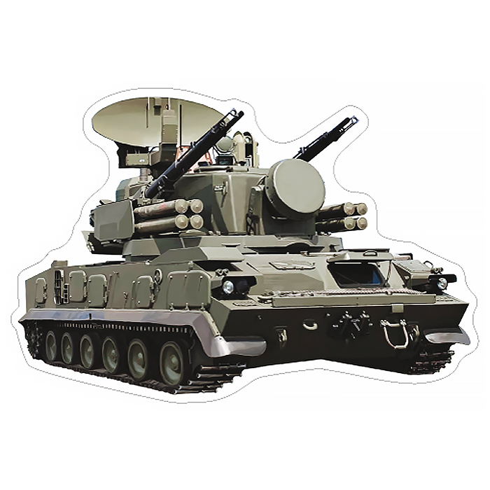Вырубная фигурка "Военная техника. ЗРПК "Тунгуска-М1" (двухсторонняя)