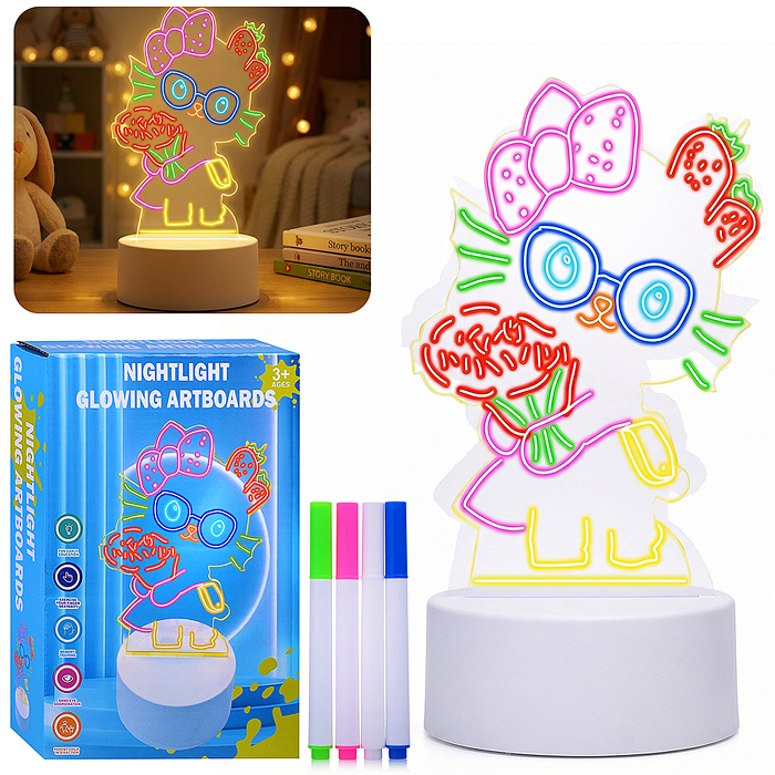 Набор для творчества  8N50-25 "Доска для рисования-светильник Кошечка" в коробке