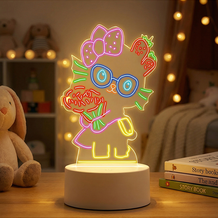 Набор для творчества  8N50-25 "Доска для рисования-светильник Кошечка" в коробке