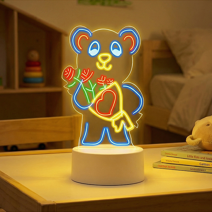 Набор для творчества  8N50-22 "Доска для рисования-светильник Мишка" в коробке