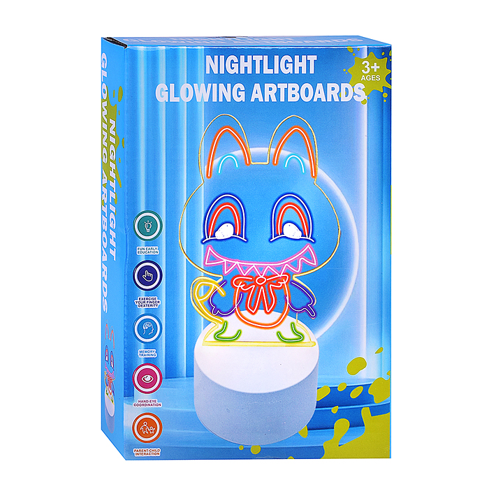 Набор для творчества  8N50-21 "Доска для рисования-светильник Зверек" в коробке