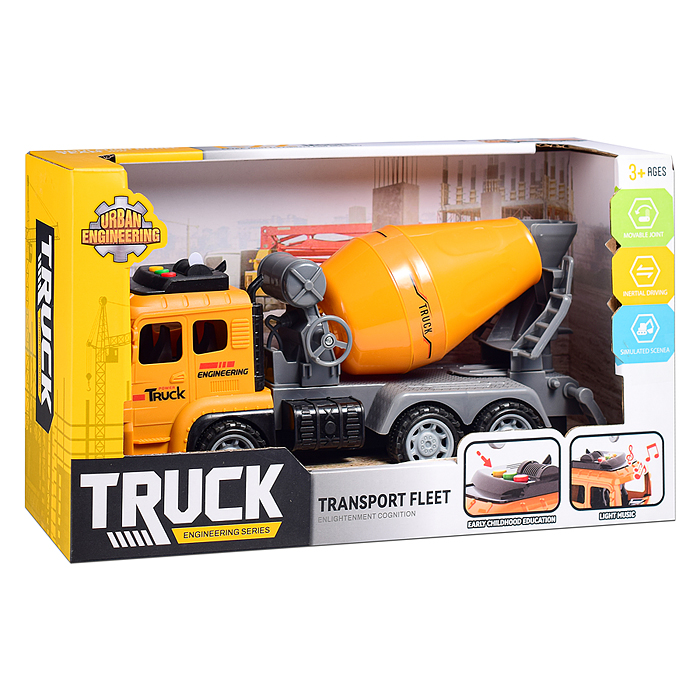 Машина 6630-A1 "Бетономешалка" (свет, звук) в коробке