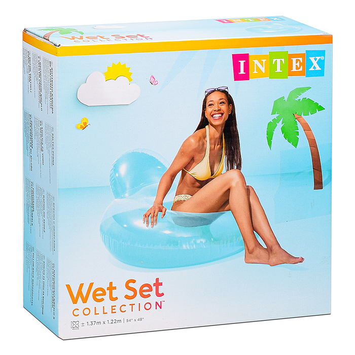 Фото к товару Шезлонг «Замороженный Неон» с подушкой, 137х122 см, МИКС 58889EU INTEX Шезлонг «Замороженный Неон» с подушкой, 137х122 см, МИКС 58889EU INTEX