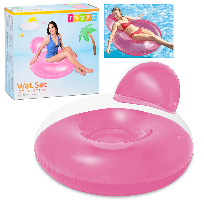 Фото к товару Шезлонг «Замороженный Неон» с подушкой, 137х122 см, МИКС 58889EU INTEX Шезлонг «Замороженный Неон» с подушкой, 137х122 см, МИКС 58889EU INTEX