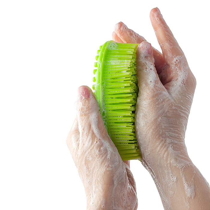 Фото к товару Губка для тела силиконовая овал, салатовая Губка для тела силиконовая овал, салатовая