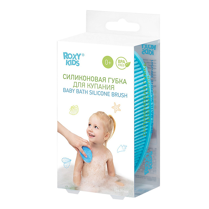 Фото к товару Губка для тела силиконовая овал, голубая Губка для тела силиконовая овал, голубая