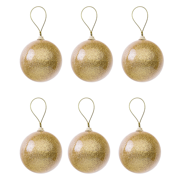 Набор елочных шаров S1800 (6см*6шт) золото в пакете 
