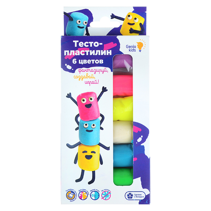 Набор для детской лепки "Тесто-пластилин 6 цветов"