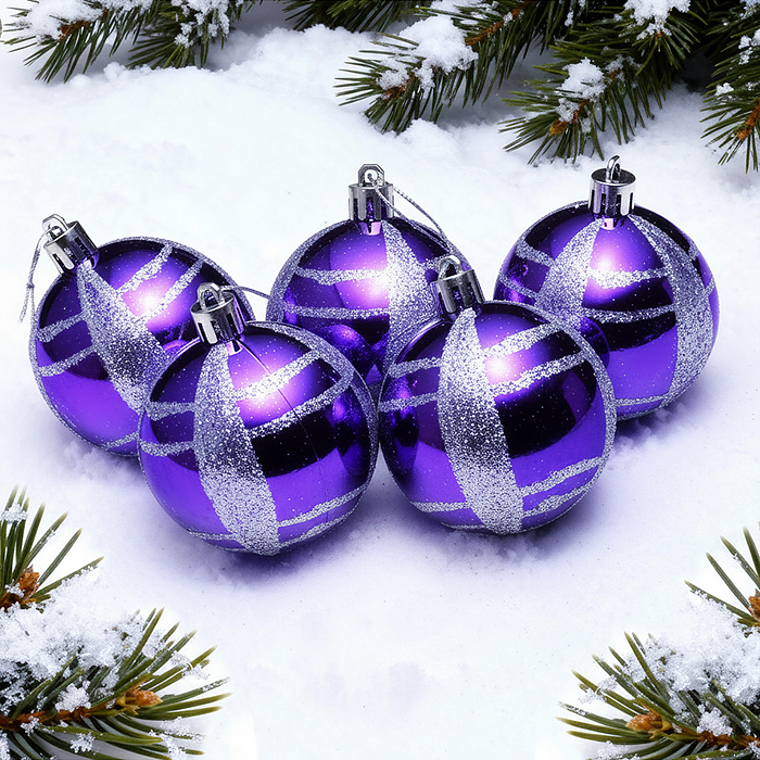 Набор шаров S0160-3 "Розовый опал" (6см) в пакете