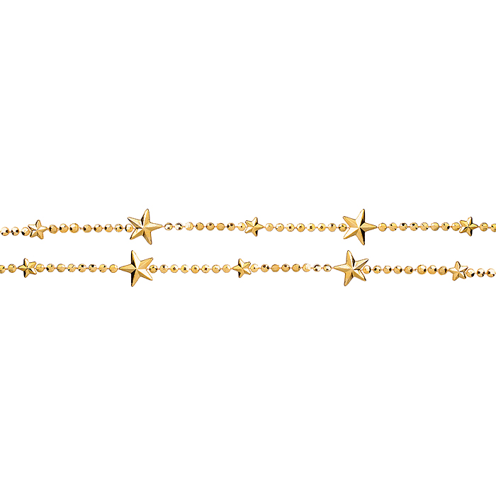 Фото к товару Бусы новогодние S2642 "Золотые" со звёздочками (5м)в пакете Бусы новогодние S2642 "Золотые" со звёздочками (5м)в пакете