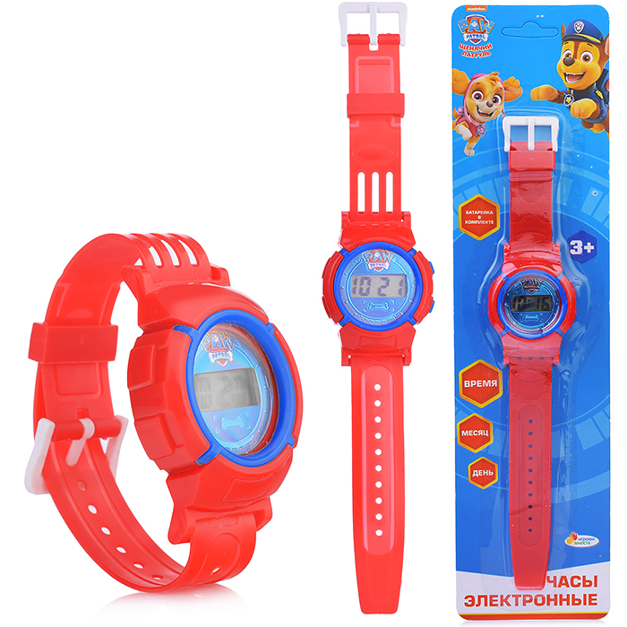Часы "Щенячий Патруль" (время, дата) на блистере