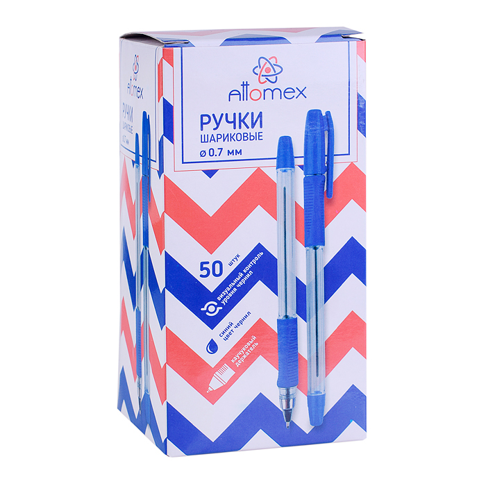 Фото к товару Ручка шариковая "Attomex. Aviator" d=0,7 мм, прозрачный корпус с каучуковым держателем, сменный стер Ручка шариковая "Attomex. Aviator" d=0,7 мм, прозрачный корпус с каучуковым держателем, сменный стер