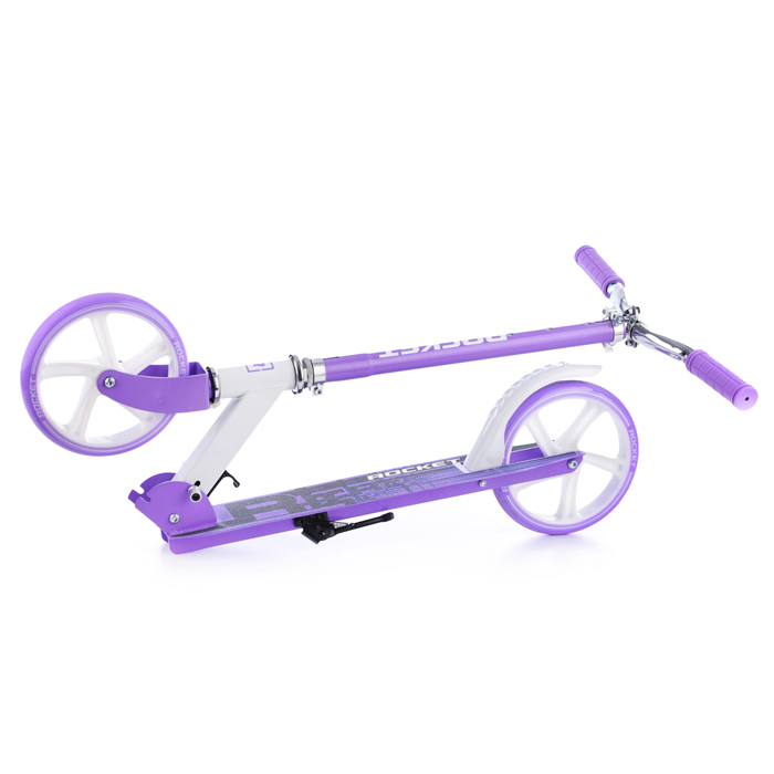 Фото к товару Самокат 2-х колесный ROCKET,колеса PU/ 200 мм,ABEC 7, сиреневый Самокат 2-х колесный ROCKET,колеса PU/ 200 мм,ABEC 7, сиреневый