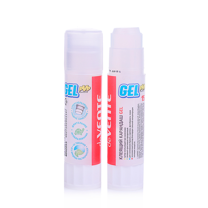 Фото к товару Клеящий карандаш PVP основа "Gel" 15 г, гелевый кристально-прозрачный, в картонном дисплее Клеящий карандаш PVP основа "Gel" 15 г, гелевый кристально-прозрачный, в картонном дисплее