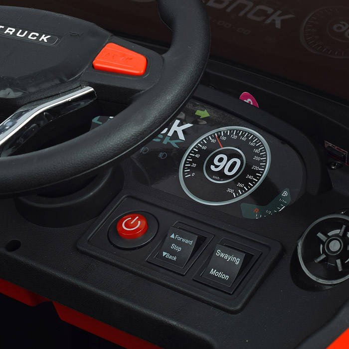 Электромобиль U023478Y "Супер Трак" на аккумуляторе, с р/у управлением, в коробке (красный)