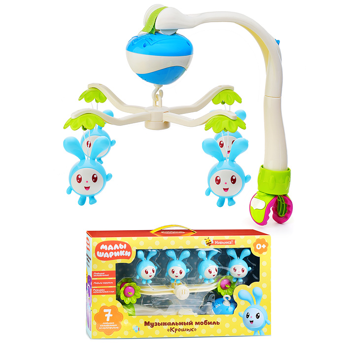 Музыкальный мобиль Крошик Малышарики (7 колыбельных из м/ф) на бат., в коробке