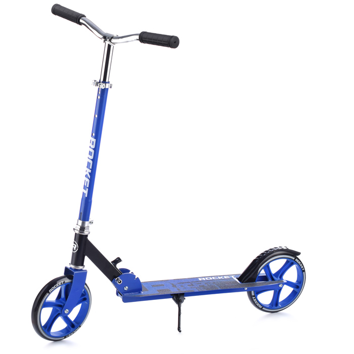 Фото к товару Самокат 2-х колесный ROCKET,колеса PU/ 200 мм,ABEC 7, синий Самокат 2-х колесный ROCKET,колеса PU/ 200 мм,ABEC 7, синий