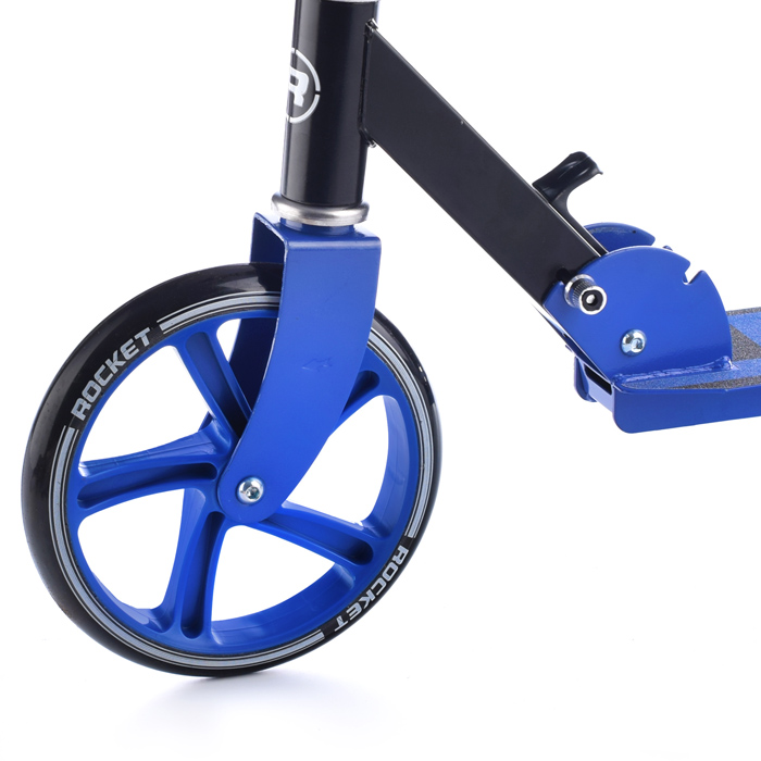 Фото к товару Самокат 2-х колесный ROCKET,колеса PU/ 200 мм,ABEC 7, синий Самокат 2-х колесный ROCKET,колеса PU/ 200 мм,ABEC 7, синий