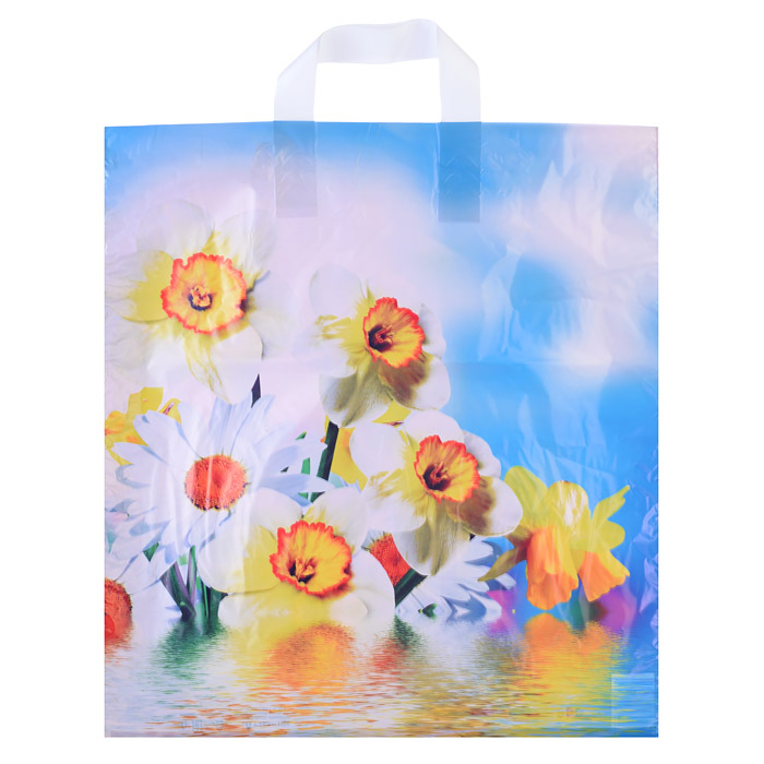 Пакет ПЭ с петлевой ручкой 38х42+3см (37) (Цветочная история) ПНД