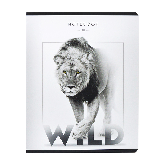 Тетрадь 48л. клетка А5 "Дикий зверь" скрепка